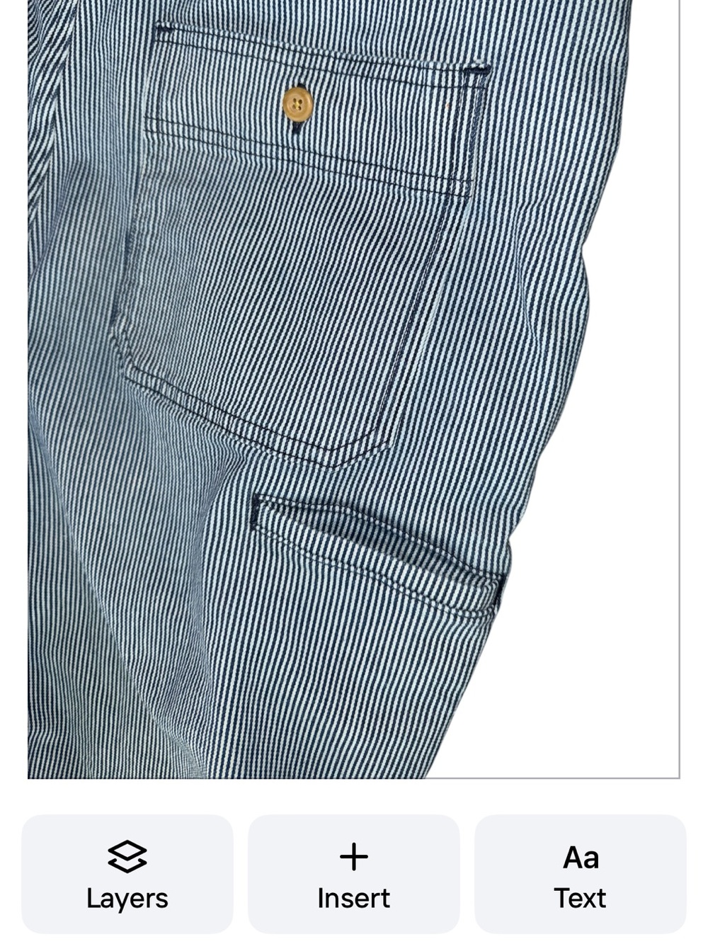 Duluth Trading Bibs Railroad Pin Stripe Rootstock Gardening Shorts Overalls L - Picture 15 of 16